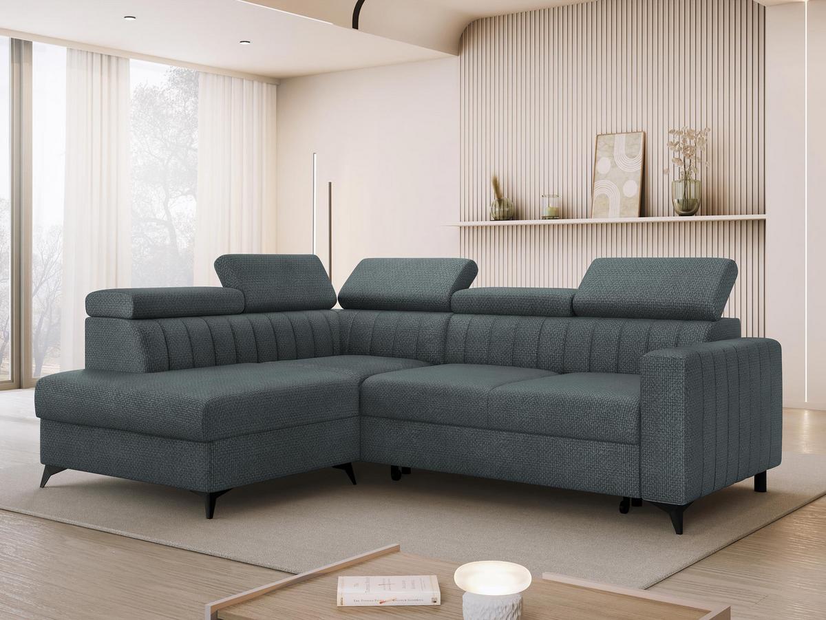 ECKSOFA Milano 2RRLXP, Seite: Links LXP+R+2R - Blaugrau, Holz/Textil (249/195cm) - MIRJAN24