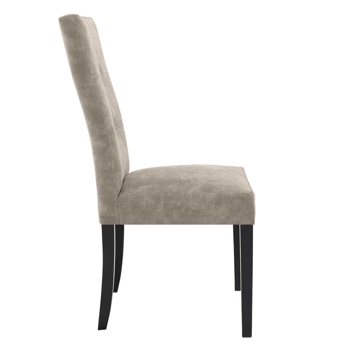 STUHL Solis mit schwarzen Holzbeinen, Polsterstuhl, Cappuccino - Schwarz/Cappuccino, Holz (45/100/42cm) - Beautysofa