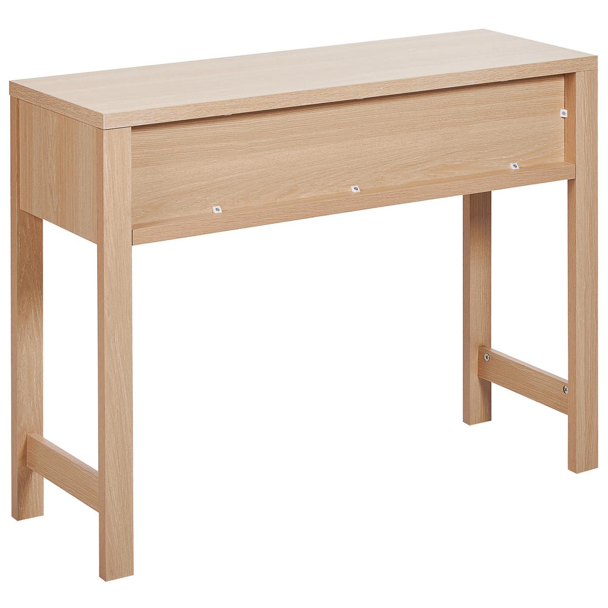 KONSOLENTISCH heller Holzfarbton 2 Schubladen Randa - Hellbraun, Holzwerkstoff (35/100/75cm) - Beliani