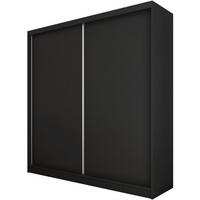 SCHWEBETÜRENSCHRANK Mario II 200/216/61 schwarz mit Schubladen - Schwarz, Holzwerkstoff (200/216/61cm) - Beautysofa
