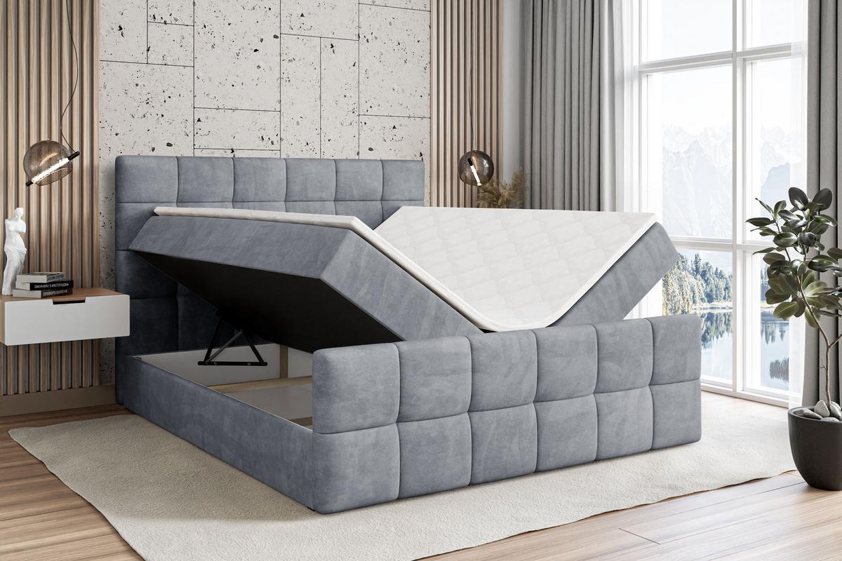 BOXBETT BRUGO-Z - 160 x 200 - H3 - Grau - Grau, Holzwerkstoff (160/200cm) - ALTDECOR