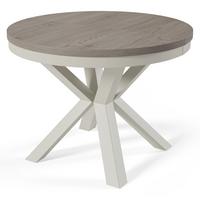 ESSTISCH Nordic, Runder Tisch mit Ausziehfunktion, 100-180x100 cm, Kaschmir+eiche Cremona Cannolo - Kaschmir/Eichefarben, Metall (100/100/76cm) - Beautysofa