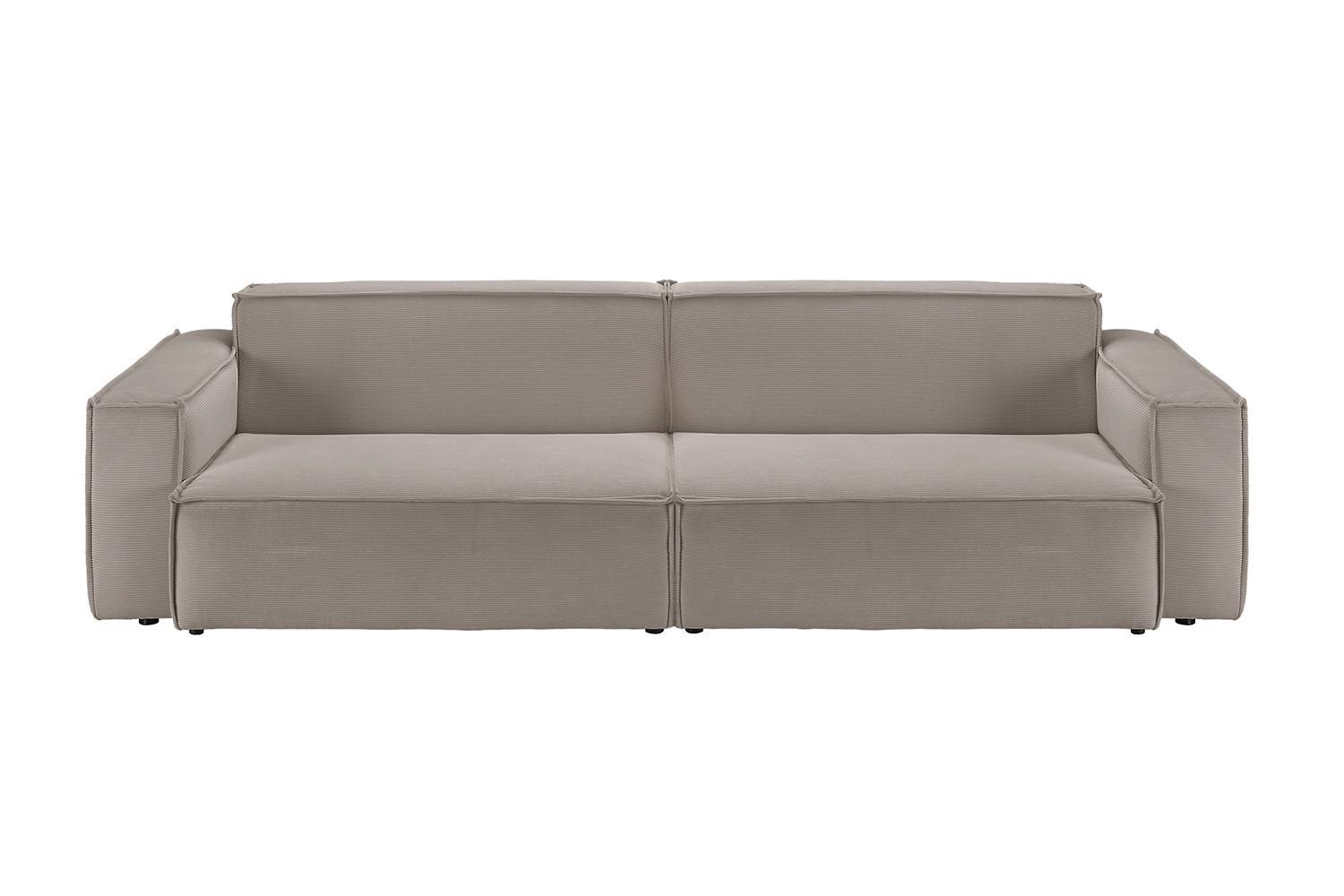 SOFA SAMU Grau Cord - Schwarz/Grau, Textil (266/72/106cm) - KAWOLA