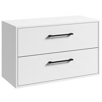 WASCHBECKENUNTERSCHRANK Florence 2 Schubladen Weiß Hochglanz - 80 x 46 x 46 cm - Weiß, Holz (80/46/46cm) - Badplaats