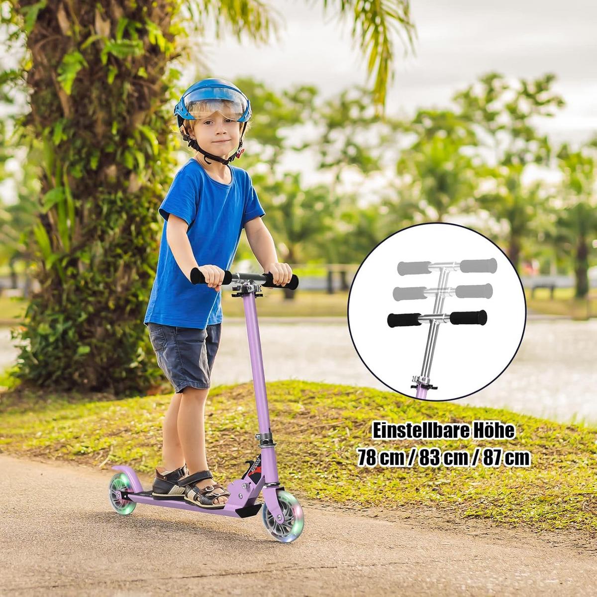 SCOOTER 85cm Purpur - Lila, Kunststoff (70/85/10cm) - COSTWAY