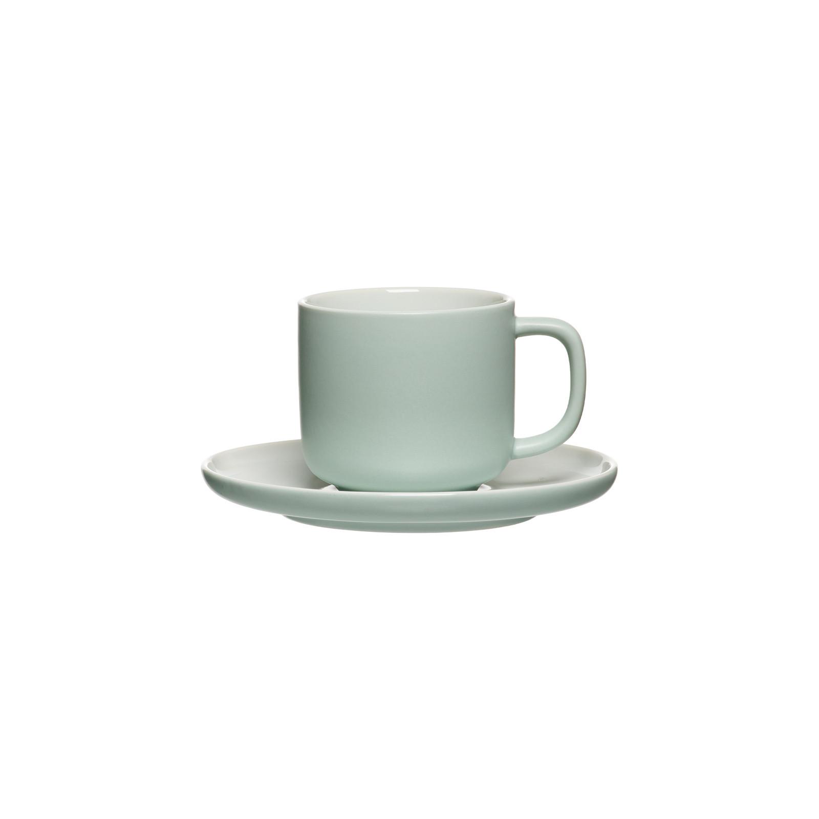 KAFFEETASSE MIT UNTERTASSE Jasper Mint 240 ml - Mintgrün, Keramik (15/9/15cm) - Ritzenhoff Breker