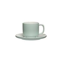 KAFFEETASSE MIT UNTERTASSE Jasper Mint 240 ml - Mintgrün, Keramik (15/9/15cm) - Ritzenhoff Breker