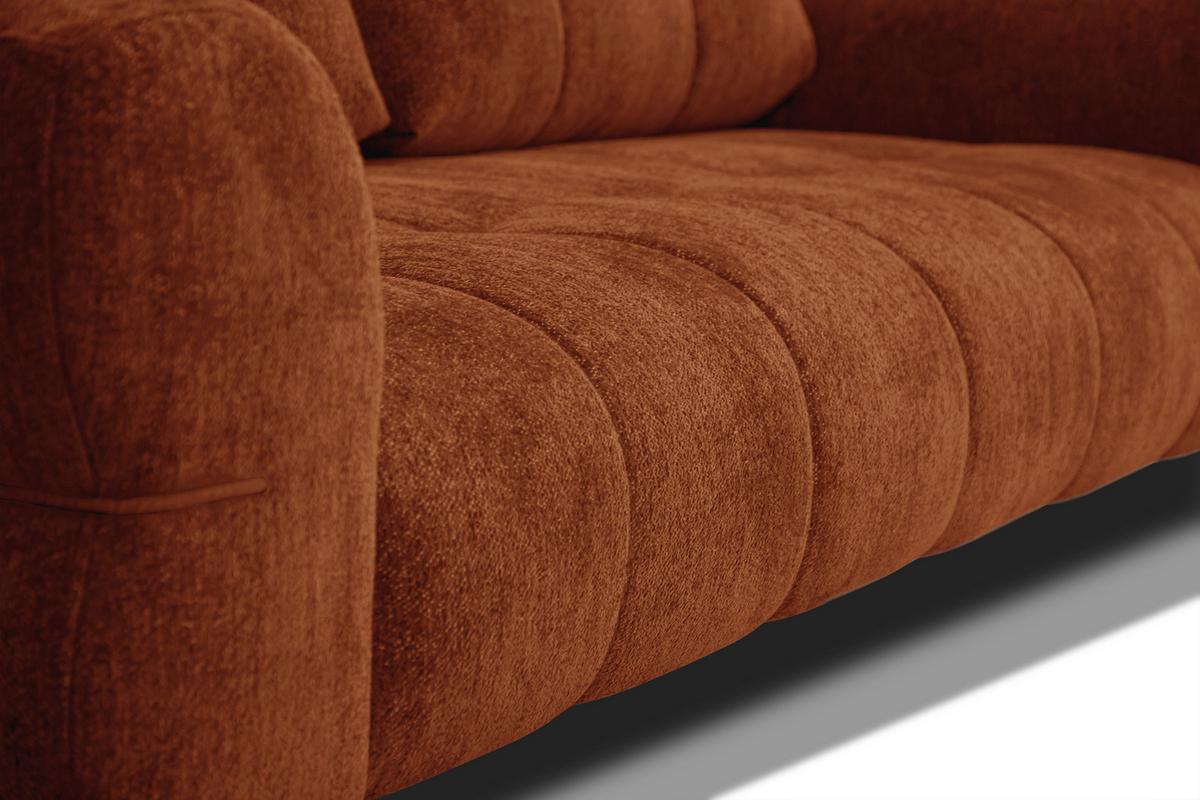 SOFA SALVINI 2,5-Sitzer, orange - Orange, Holz/Textil (206/88/99cm) - Wozimo