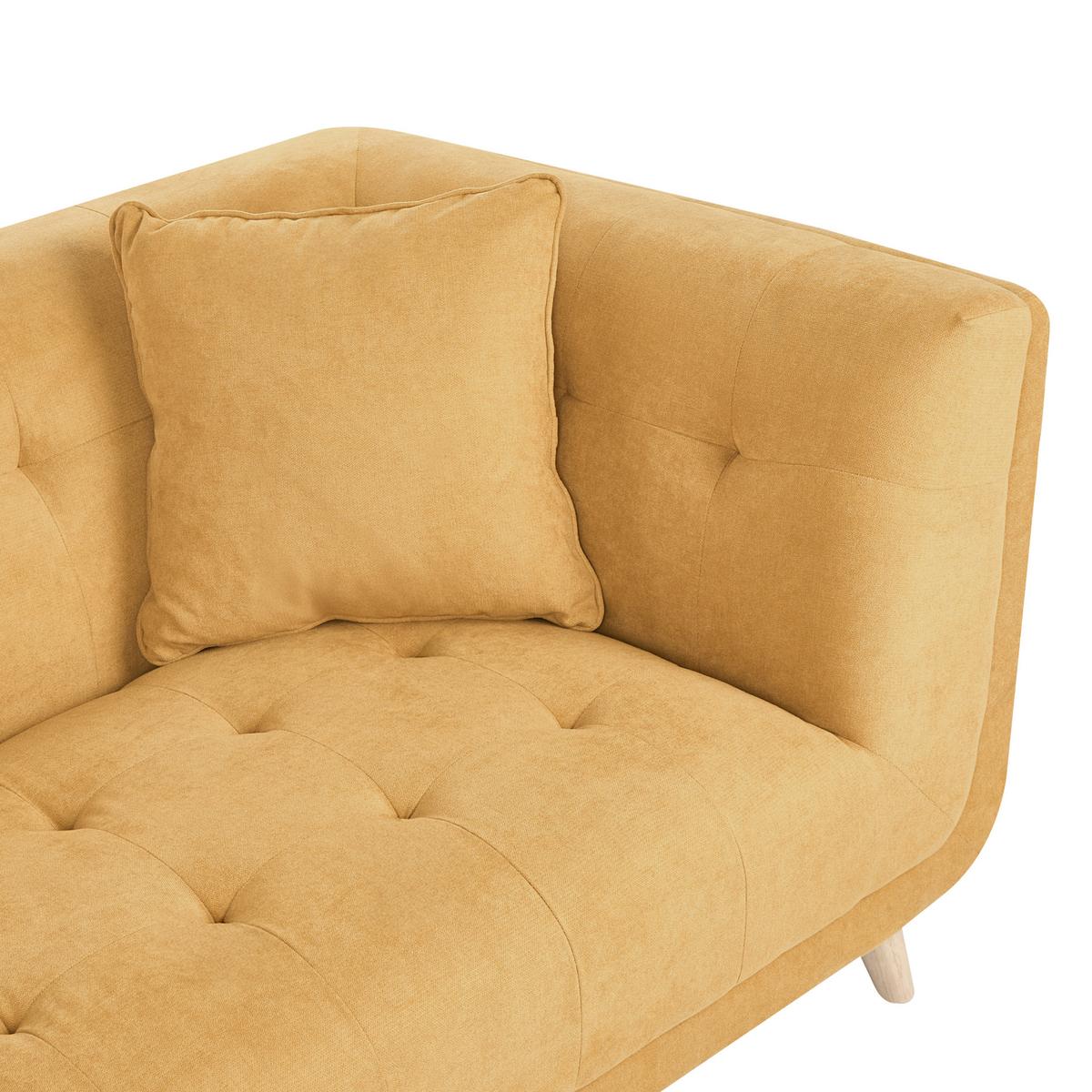 2-SITZER-SOFA Stoff Senfgelb Habo - Hellbraun, Textil (176/78/72cm) - Beliani