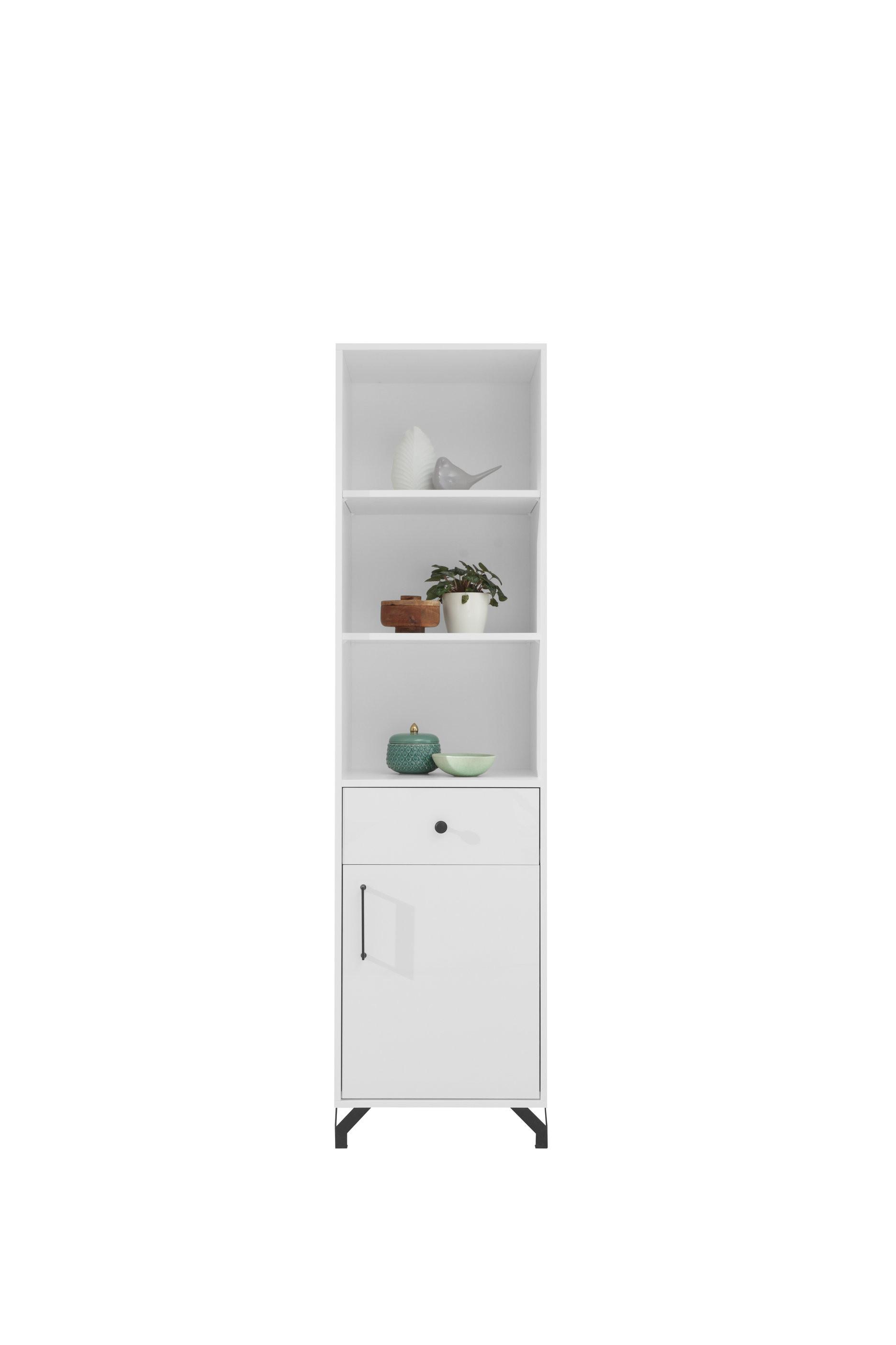 BÜCHERREGAL LANZA 50x40x190 cm, Regal Weiß - Weiß, Holzwerkstoff (50/190/40cm) - MASSENO