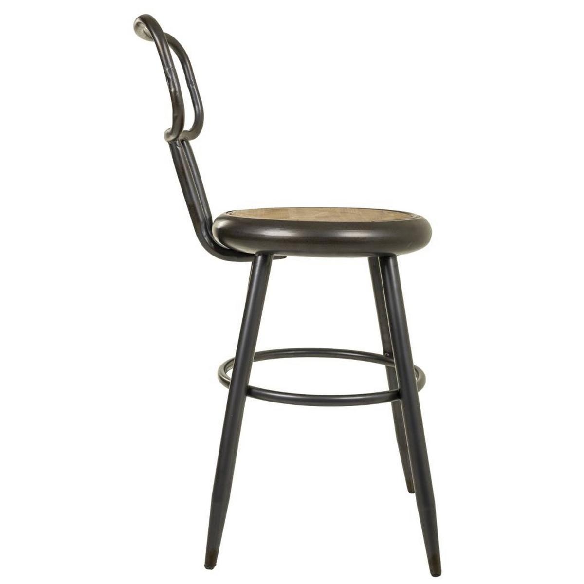 BARHOCKER aus Metall und Holz, braun, 42x54x92cm - Multicolor, Metall (42/92/54cm) - Wanderlust