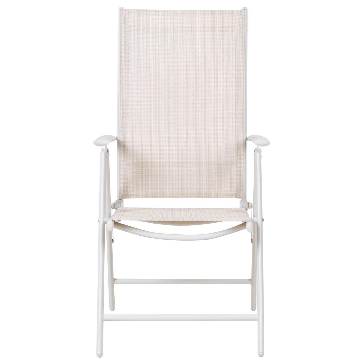 GARTENMÖBEL SET 6-Sitzer Aluminium beige Catania - Beige/Weiß, Metall - Beliani