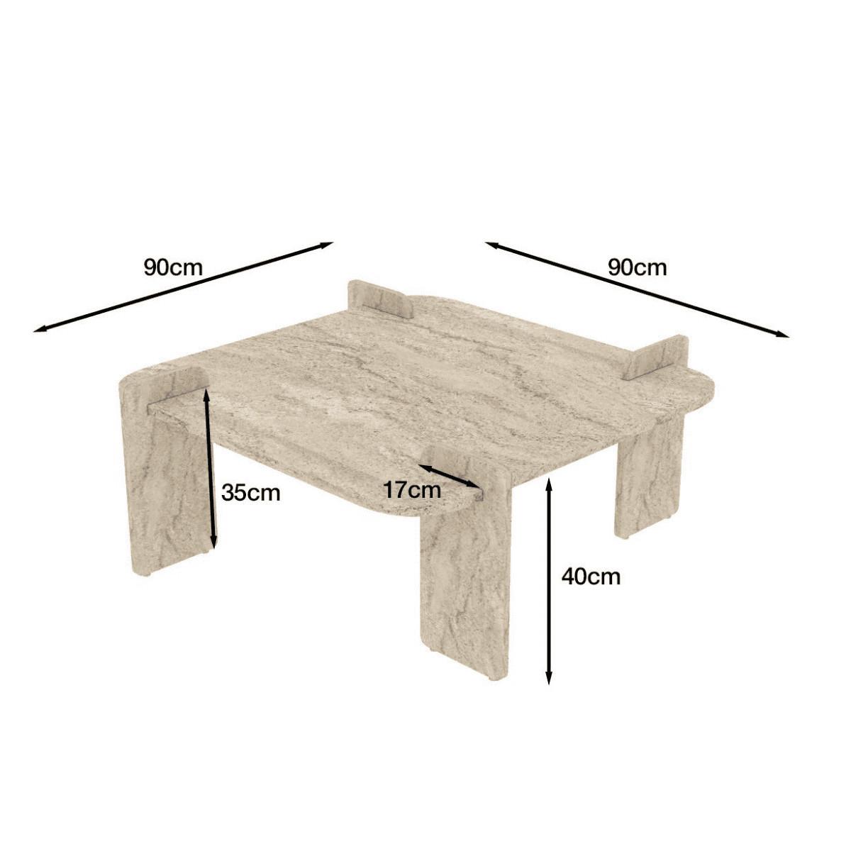 COUCHTISCH mit quadratischer platte 90/90/35 cm - Beige, Holzwerkstoff (8/90/35cm) - Calicosy