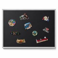 MAGNETTAFEL 70x50 cm Silberner Rahmen Farbe Schwarz - Nickelfarben, Metall (70/50/0.4cm) - TULUP