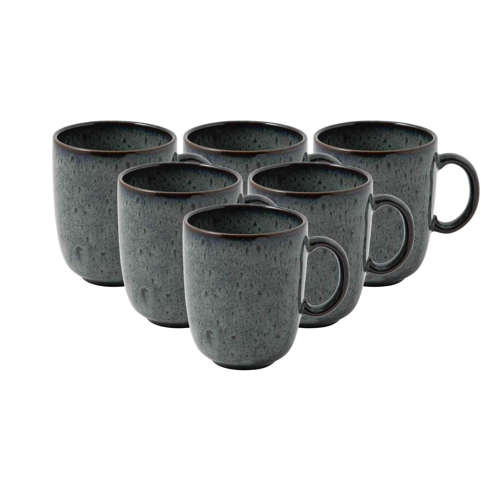 BECHER MIT HENKEL Lave Gris 400 ml 6er Set - Grau, Keramik (0.4L) - like.Villeroy & Boch