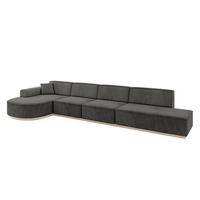 ECKSOFA Ottomane Links ARRIO-L3 - 413x171x83 cm Dunkelgrau - Dunkelgrau, Holzwerkstoff/Textil (413/171cm) - ALTDECOR