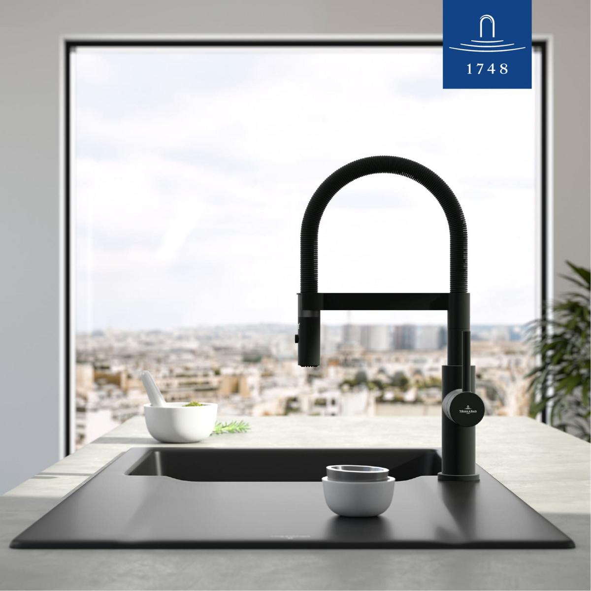 KÜCHENARMATUR Steel Expert Compact schwarz 14,3 cm - Schwarz, Metall (4.2/40/22cm) - Villeroy & Boch