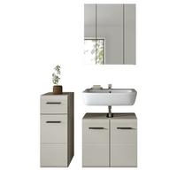 BADMÖBEL-SET Kaschmir 105 cm 3-teilig, Komplettset in modernem Design - Kaschmir/Schwarz, Glas/Holzwerkstoff (105/185/30cm) - Inn.Furn