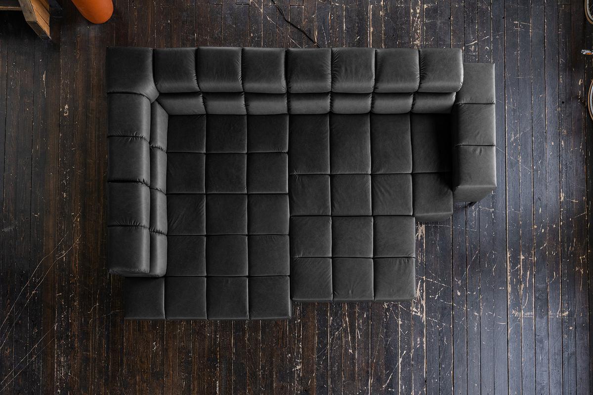 ECKSOFA NELSON Schwarz Leder Relaxfunktion - Schwarz, Leder/Metall (321/216cm) - KAWOLA