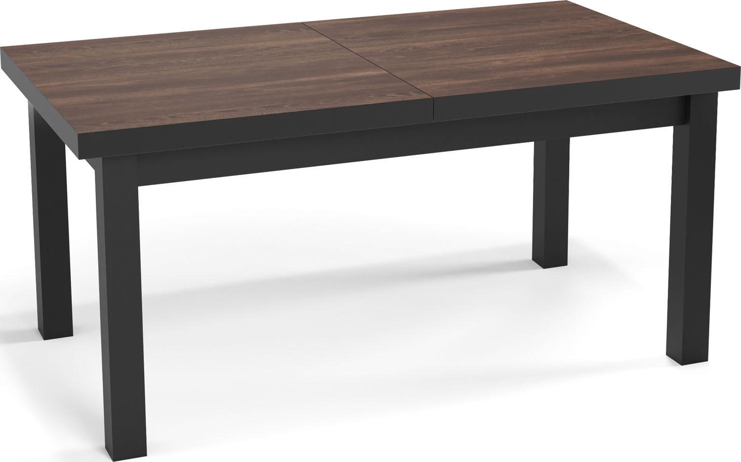 ESSTISCH Gemini rechteckig ausziehbar, Wotan Eiche 120-160/80/78 cm - Kastanienfarben/Schwarz, Holz/Holzwerkstoff (80/160/78cm) - WFL GROUP