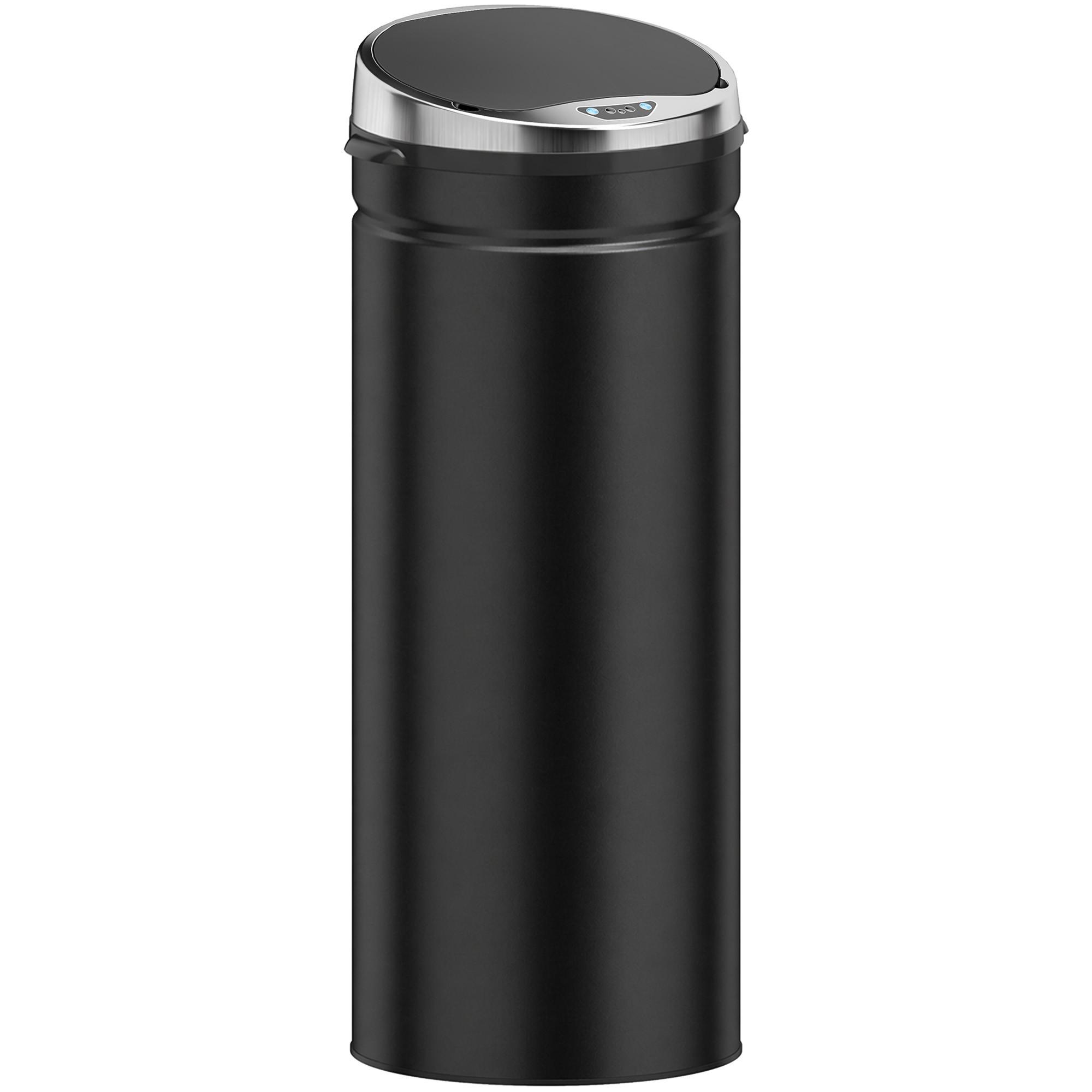 SENSOR-MÜLLEIMER Edelstahl ABS Schwarz - Schwarz, Metall (30.5/81.5/30.5cm) - HOMCOM