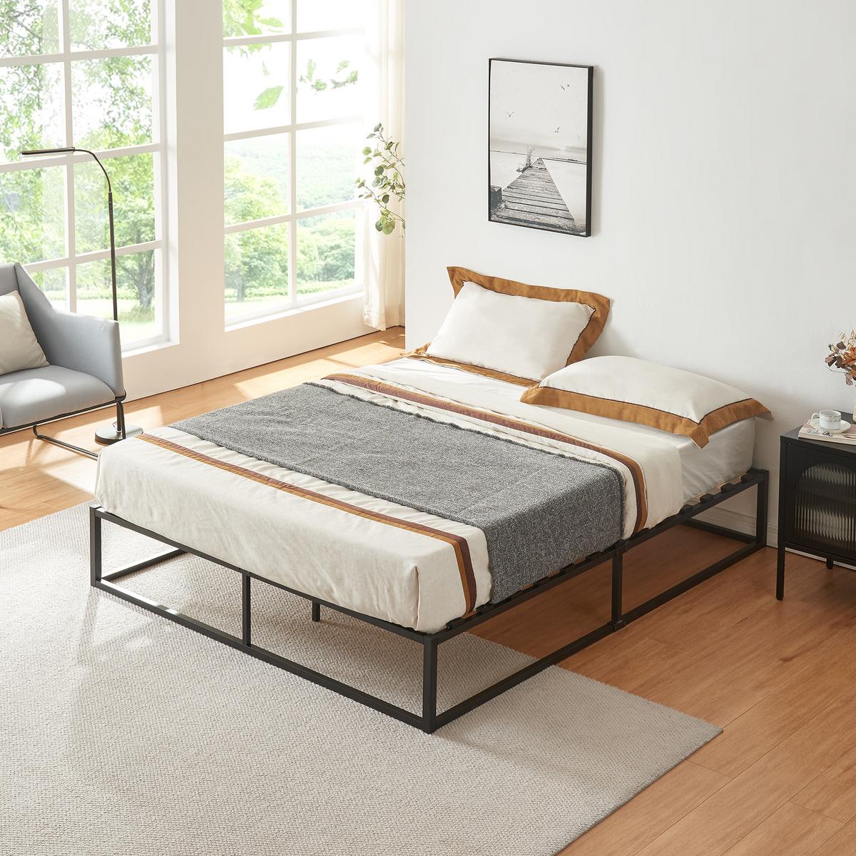 METALLBETT Kreta - Schwarz, Metall (160/200cm) - [en.casa]