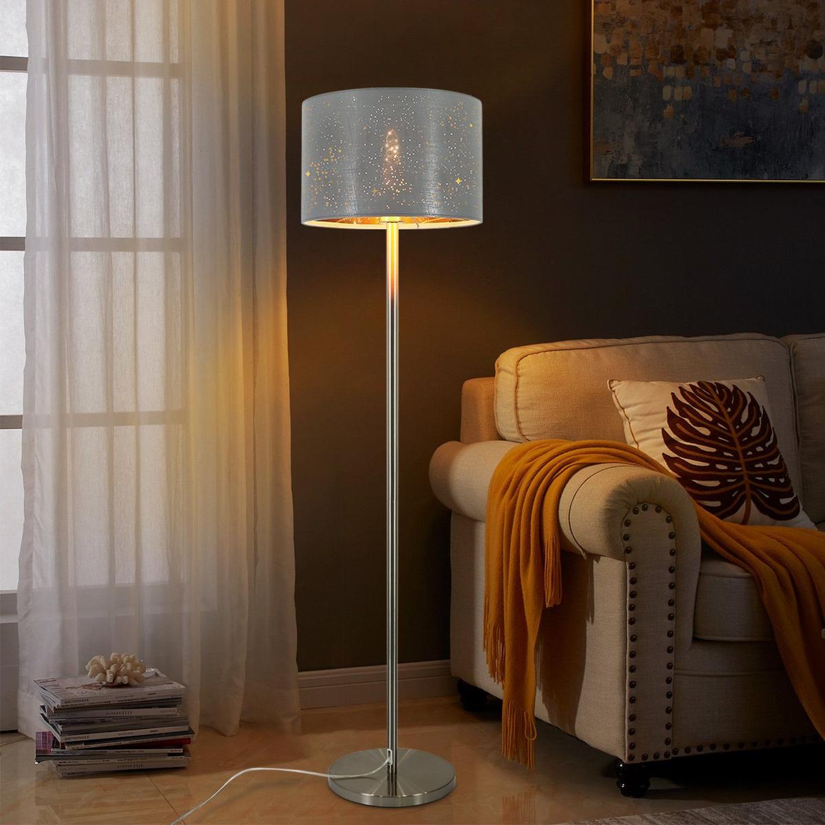 STEHLAMPE Yanek 30/30/145cm - Grau, Metall (30/30/145cm) - Nettlife
