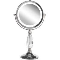 KOSMETIKSPIEGEL silber mit LED-Beleuchtung 18 cm Maury - Silberfarben, Metall (18/37/12cm) - Beliani