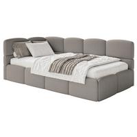 JUGENDBETT Cloudy links Bouclé Grau - Grau, Kunststoff/Textil (90/200cm) - Selsey