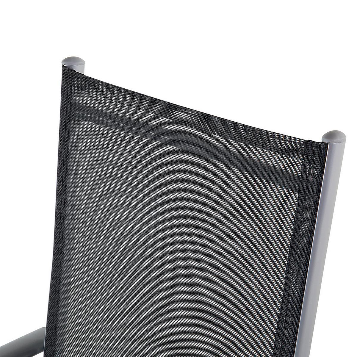 GARTENSTUHL 6er-Set Aluminium schwarz Catania - Schwarz, Kunststoff (54/103/65cm) - Beliani