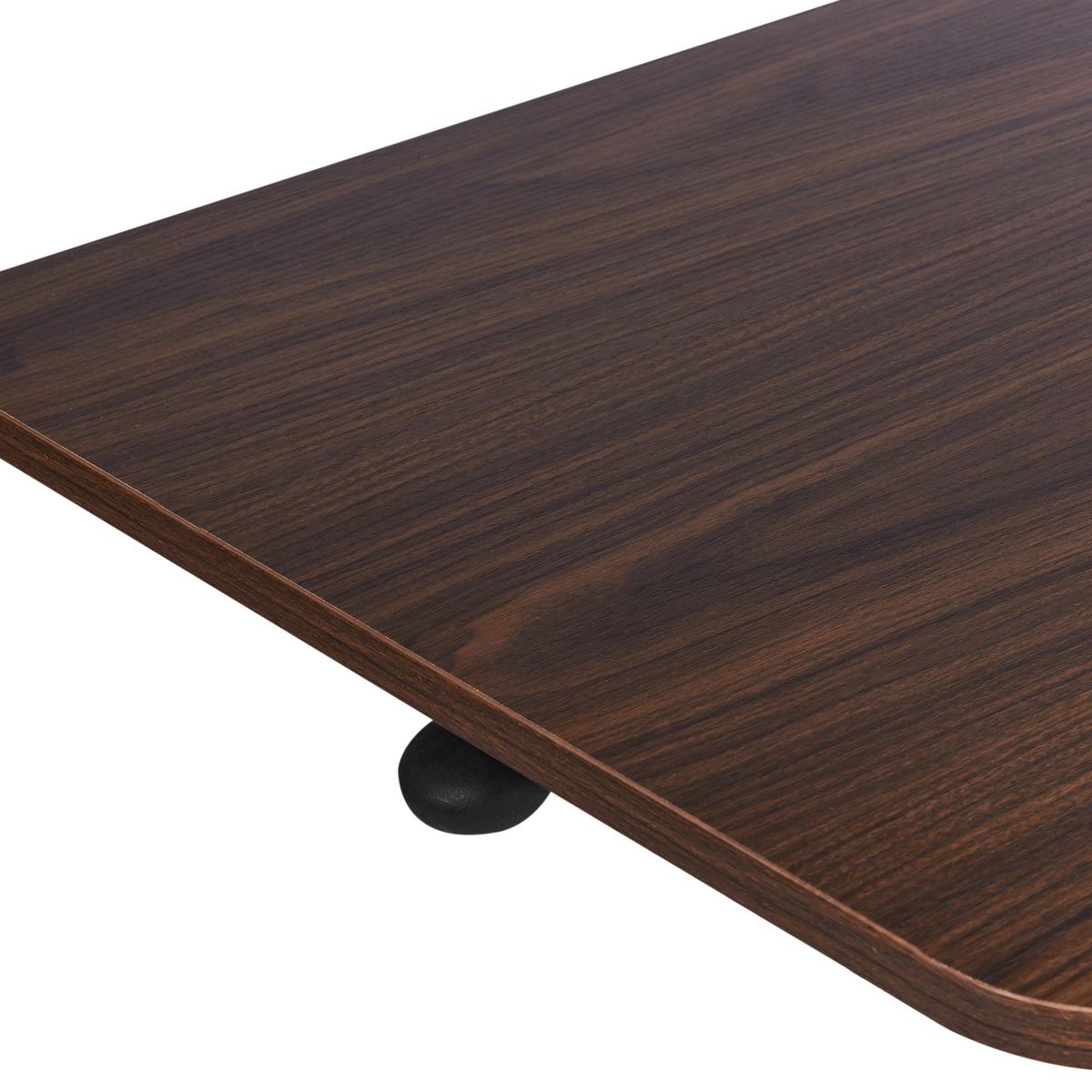 LAPTOPTISCH manuell höhenverstellbar 65/48 cm mit Rädern Dunkelbraun Academia - Schwarz/Braun, Holzwerkstoff/Metall (48/65/73cm) - Beliani