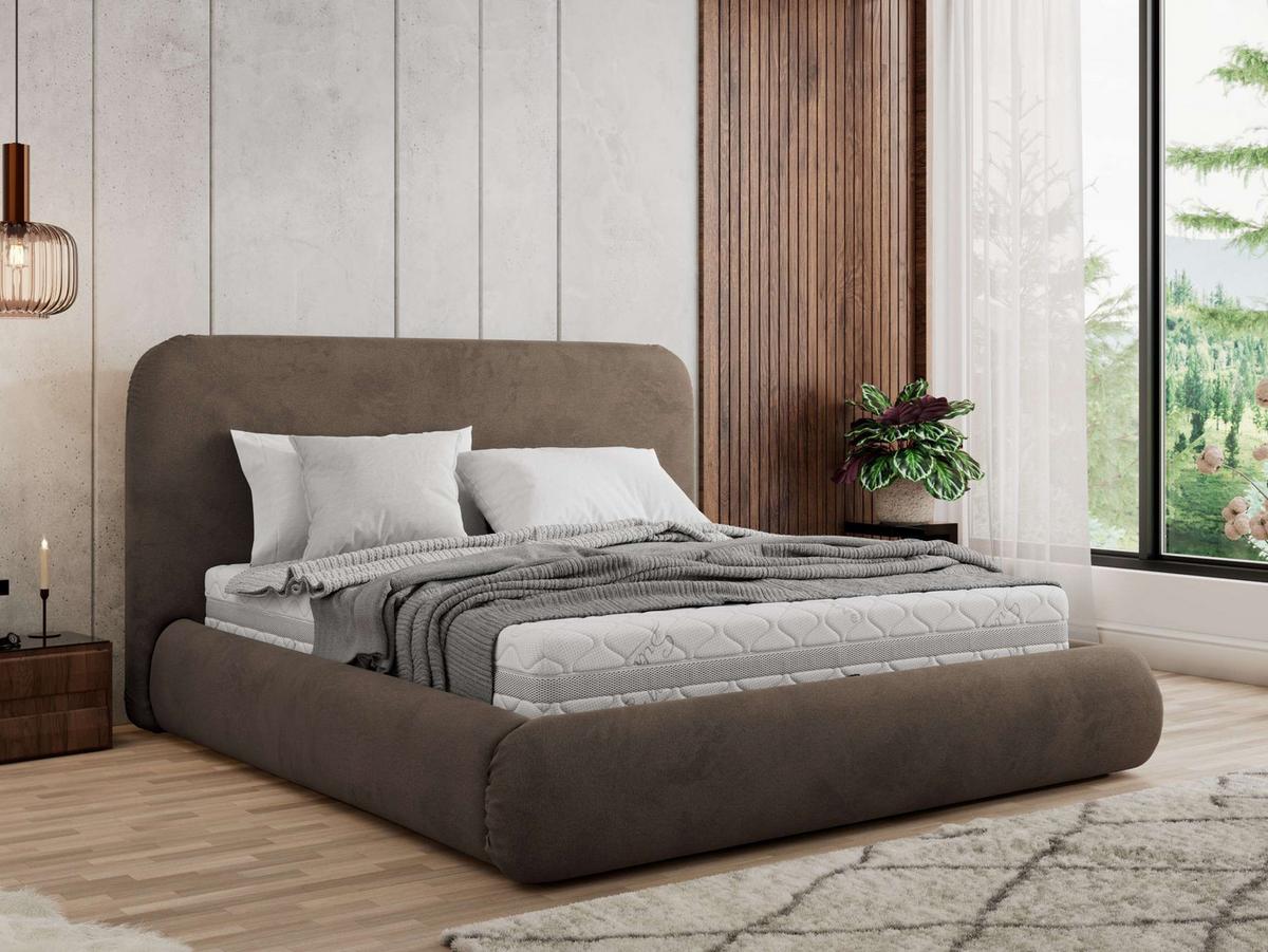 POLSTERBETT BENEA CLASSIC 140/200 - Braun Velvet - Multipocket-Matratze - Braun, Textil (140/200cm) - MKS