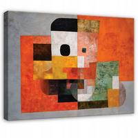 LEINWANDBILD Abstrakt Morceau Orange 120x80 cm - Multicolor, Holzwerkstoff (120/80cm) - Wallarena