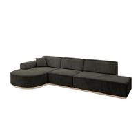 ECKSOFA Ottomane Links ARRIO-L2 - 328x171x83 cm Schwarz - Schwarz, Holzwerkstoff/Textil (328/171cm) - ALTDECOR