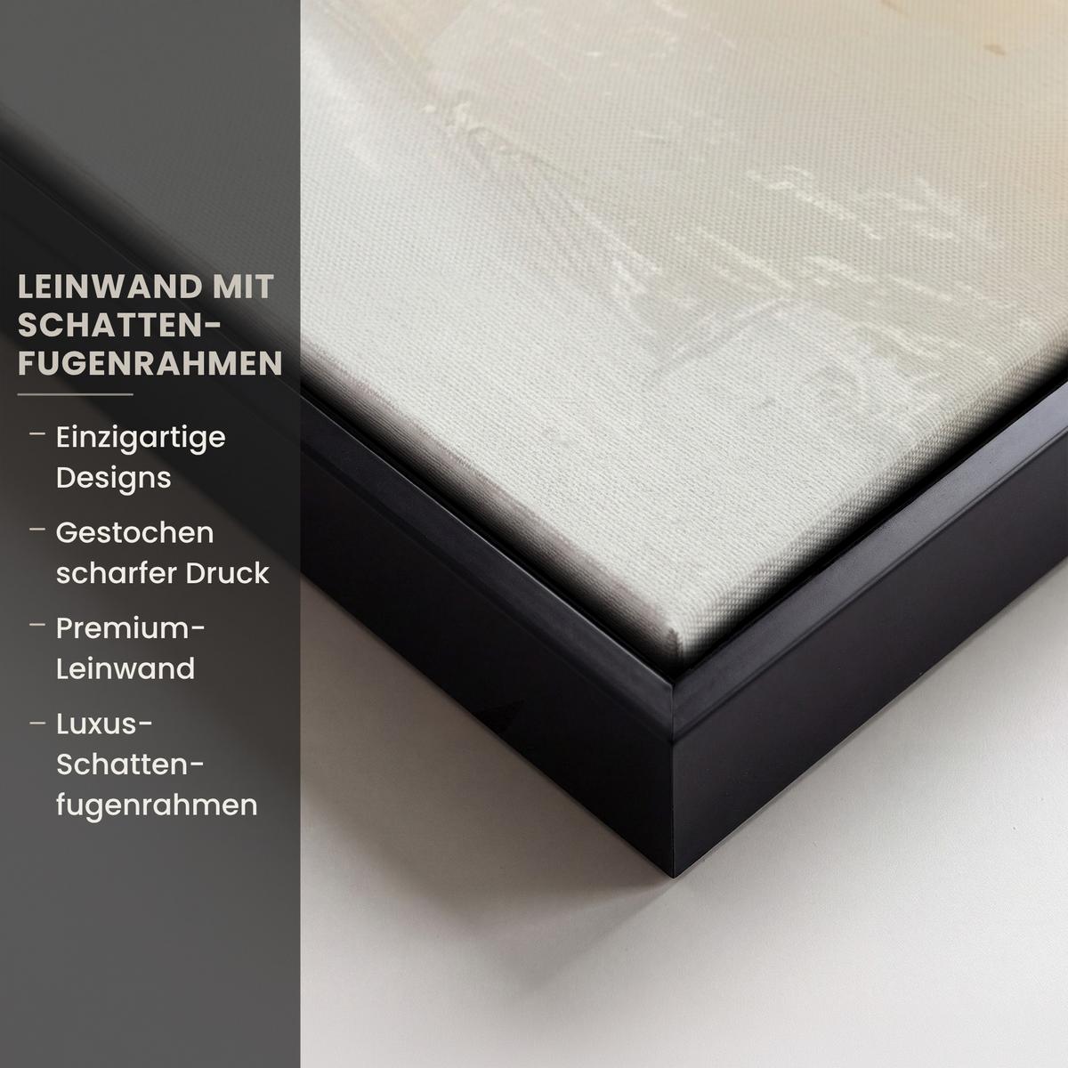 LEINWAND Bilder mit Rahmen - Hase - Ohren - Braun - 60x40 - Beige, Textil (60/40cm) - MuchoWow