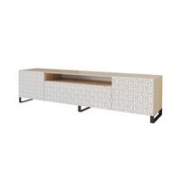 LOWBOARD VIRA-S 200x53x41 cm - Artisan / Weiß - Schwarz/Weiß, Holzwerkstoff (200/53/41cm) - ALTDECOR