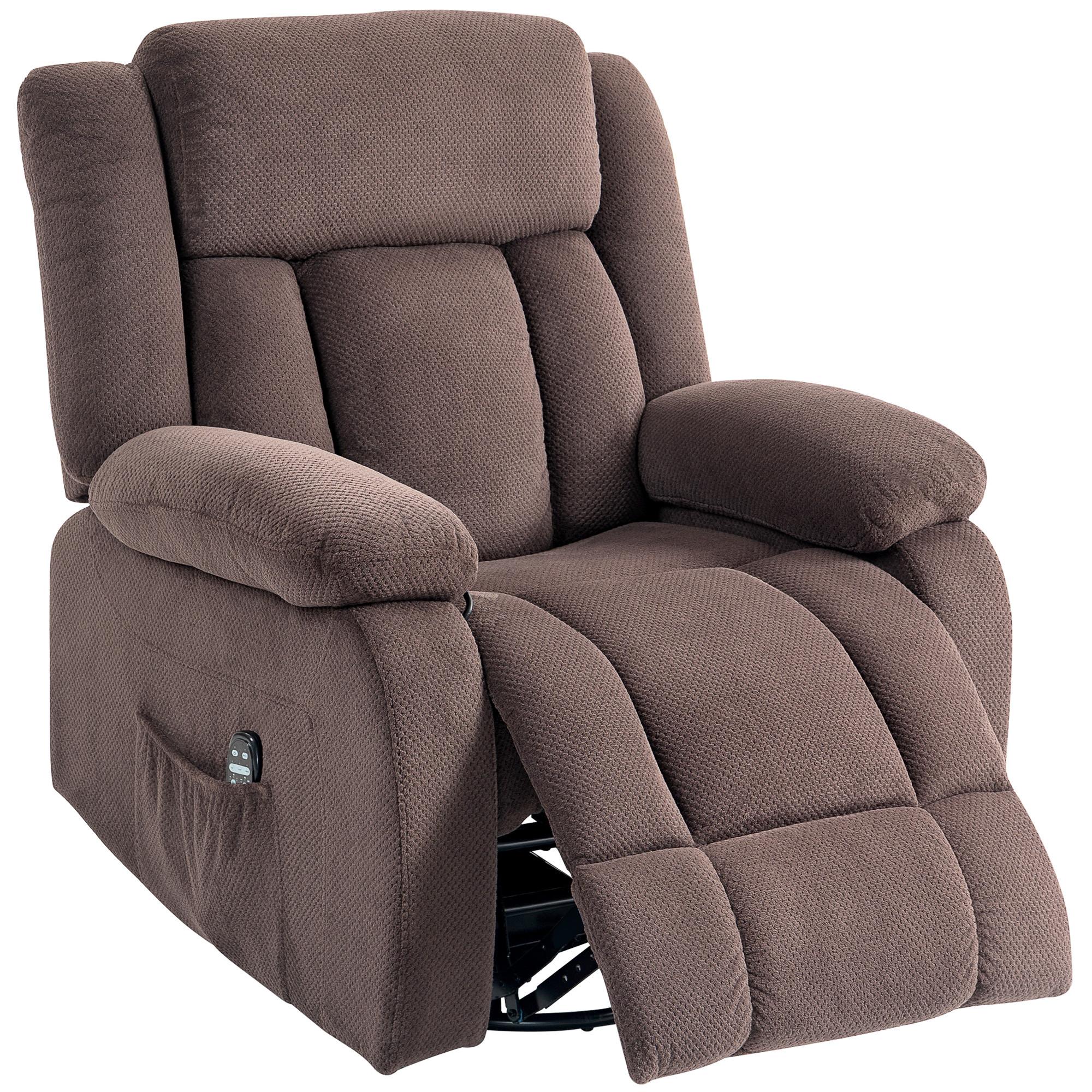 MASSAGESESSEL mit Liegefunktion Vibrationsmassage Braun - Braun, Textil (92/102/92cm) - HOMCOM