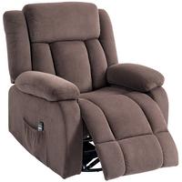 MASSAGESESSEL mit Liegefunktion Vibrationsmassage Braun - Braun, Textil (92/102/92cm) - HOMCOM