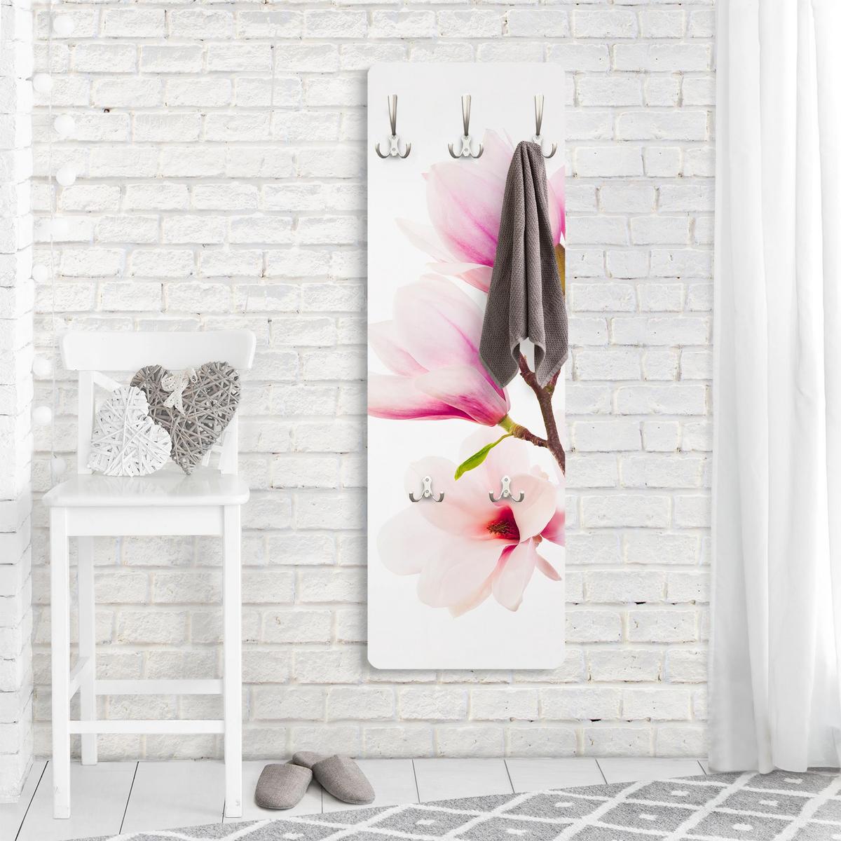 WANDGARDEROBE - Zarter Magnolienzweig 34/105 cm - Rosa, Holzwerkstoff (34/105/1.6cm) - Bilderwelten