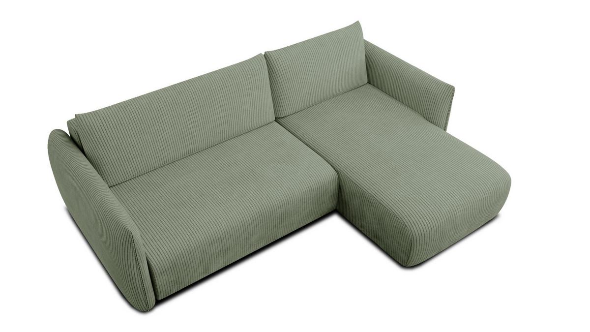 ECKSOFA TAUER 3-Sitzer links, mint - Schwarz/Grün, Holz/Textil (248/173cm) - Wozimo