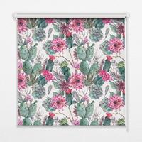 INNENROLLO - Fensterrollo - Rollo - 130x140 cm - Kaktusblume - Grün, Kunststoff (130/140/0.5cm) - TULUP