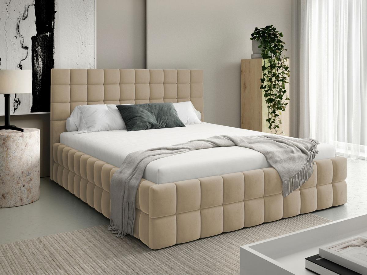POLSTERBETT Ardea - Hellbraun, Holz/Textil (160/200cm) - MIRJAN24