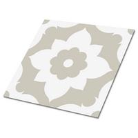 FLIESENAUFKLEBER 9 Stück 30x30 cm selbstklebend Arabische Blume - Grau, Textil (30/1.6/30cm) - TULUP