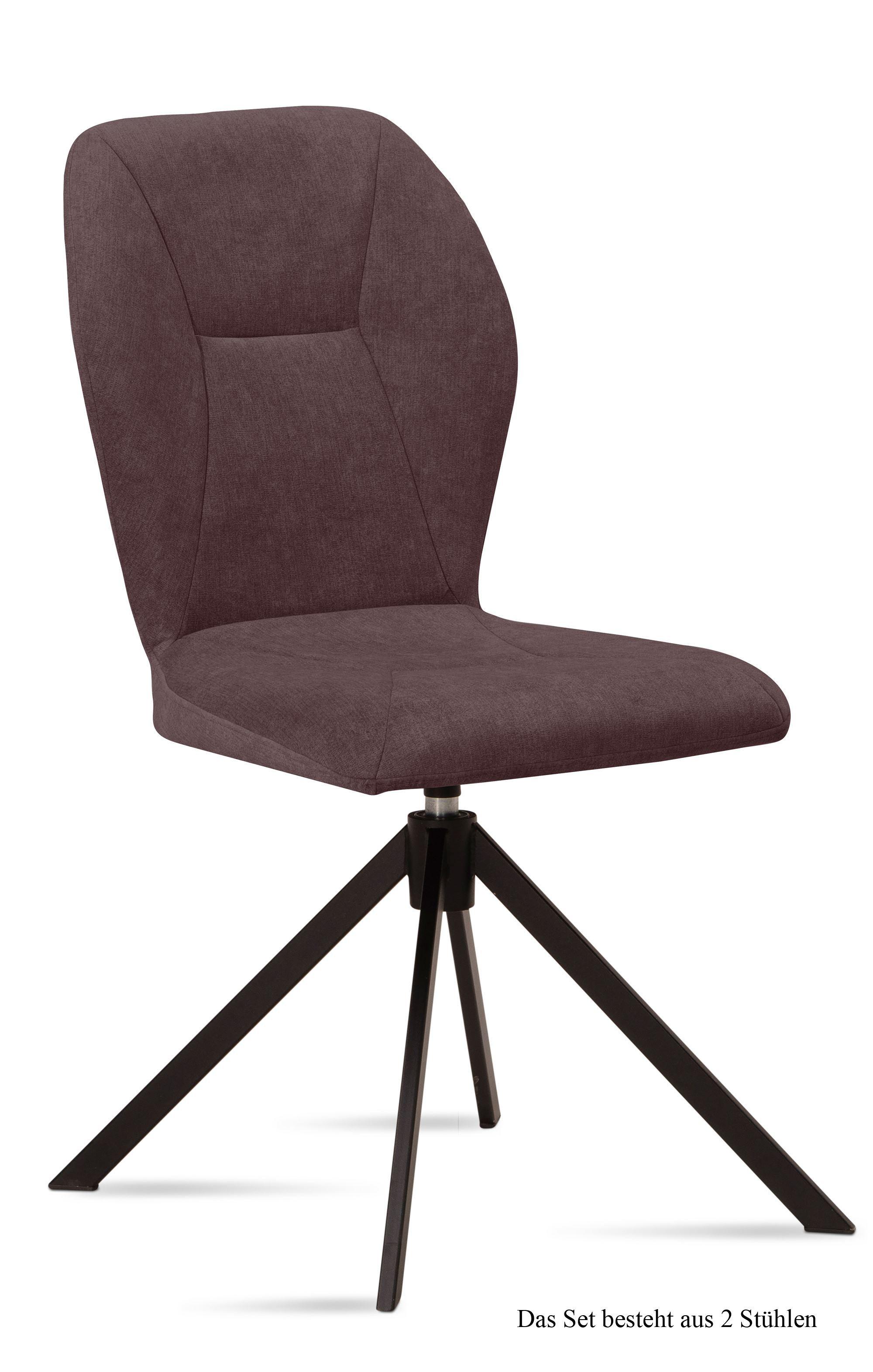ESSZIMMERSTUHL drehbar (2er-Set) Denyse 51x92x60 Schwarz/Braun - Schwarz/Braun, Kunststoff (60/92/51cm) - 58aufmkessel