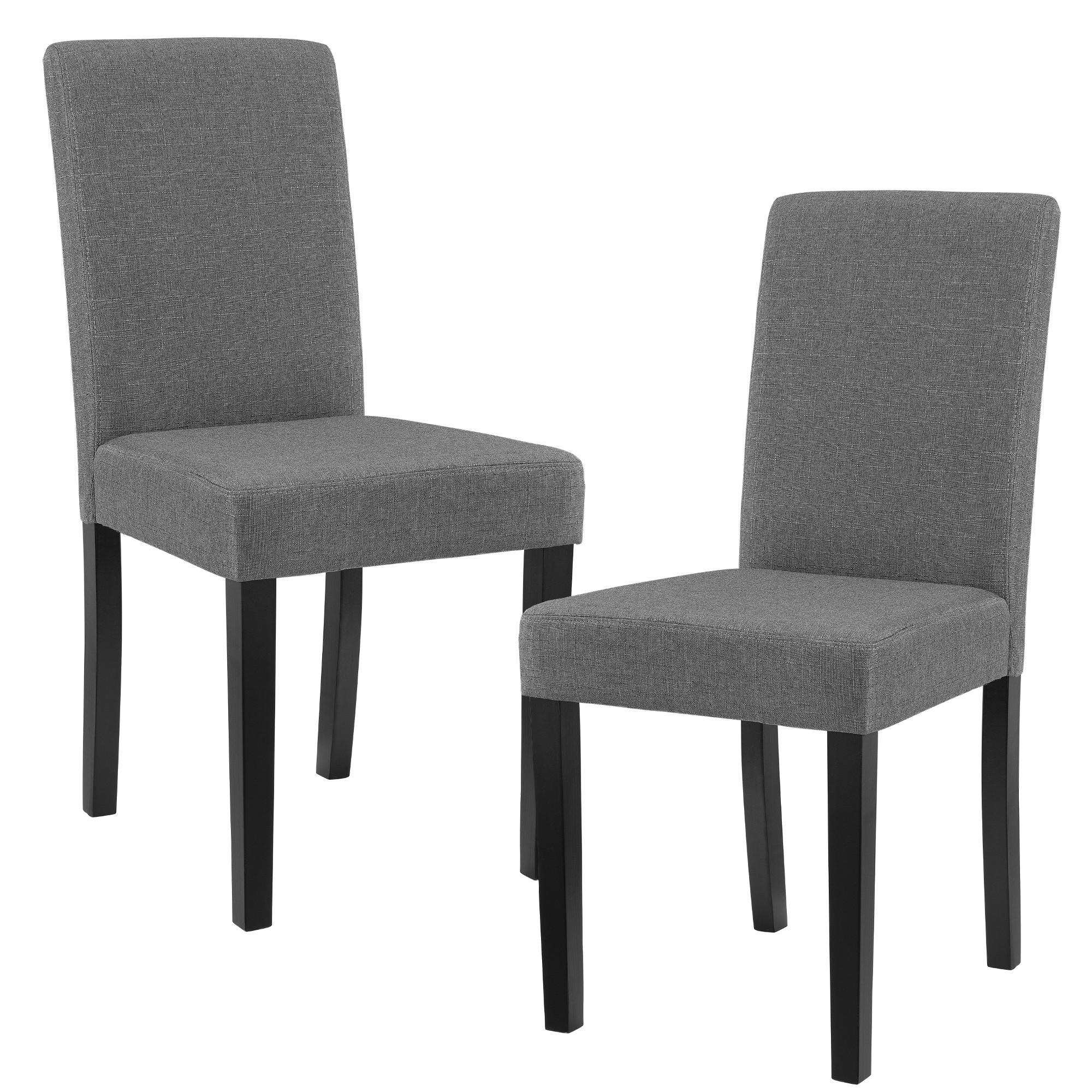 ESSZIMMERSTUHL-SET HAMBURG 2 TLG. - Schwarz/Grau, Holz/Textil (43/89/54cm) - [en.casa]
