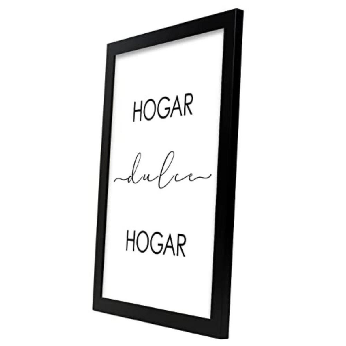 POSTER Set mit 4 Zuhause TypografieStil A3 Schwarzer Rahmen - Schwarz, Papier (29.7/3cm) - Nacnic