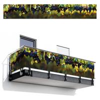 BALKON-SICHTSCHUTZ Trauben - Wein - Natur - Grün Balkon Deko 500x75 cm - Weinrot, Kunststoff (500/75cm) - MuchoWow