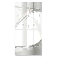 WANDUHR aus Glas 30x60 cm - Muster - Weiß, Glas (30/60/0.4cm) - TULUP