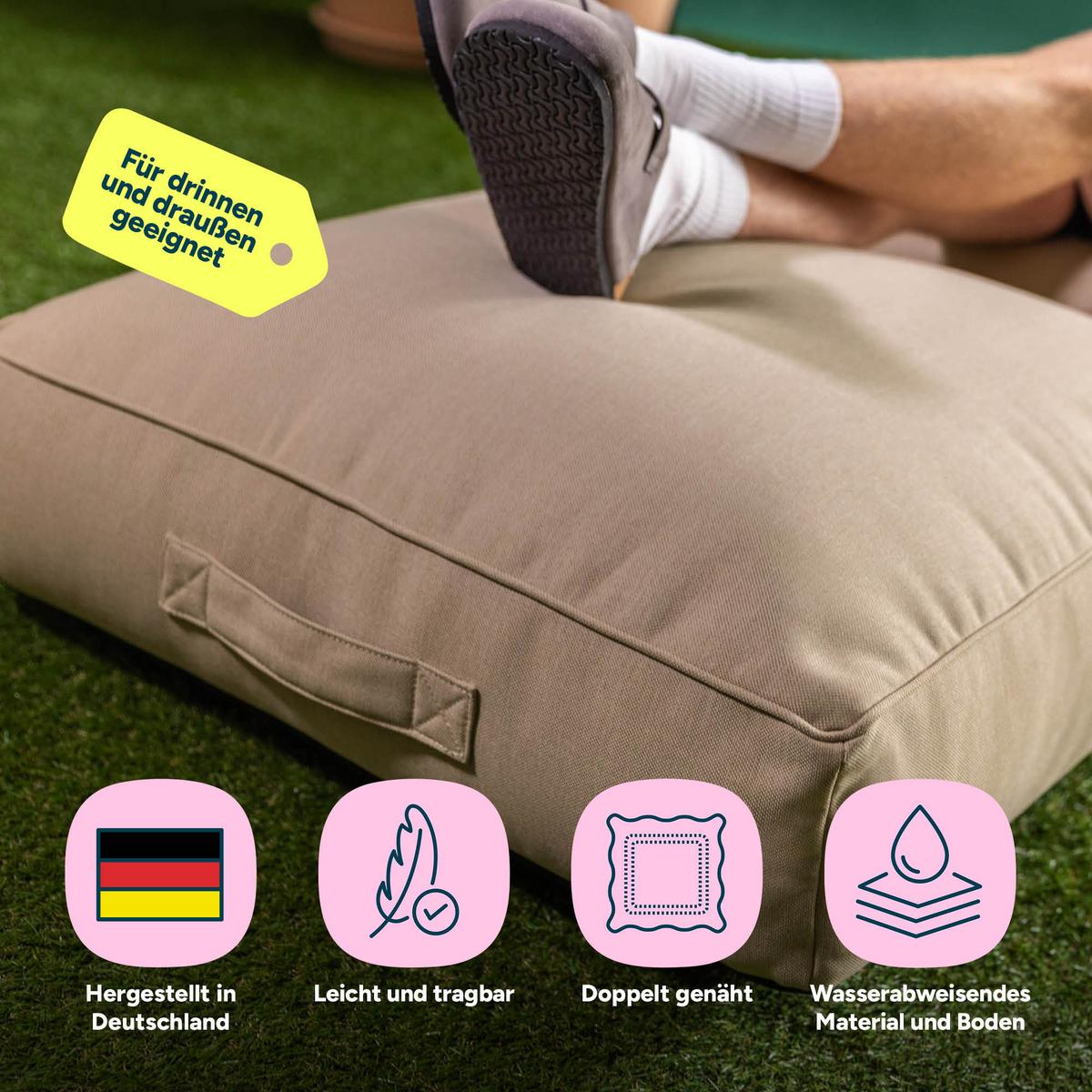 BODENKISSEN mit Sitzsackfüllung Solus - Beige, Textil (72/22/72cm) - icon