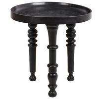 BEISTELLTISCH Mangoholz Schwarz Leeton - Schwarz, Holz (52/52/53cm) - Beliani